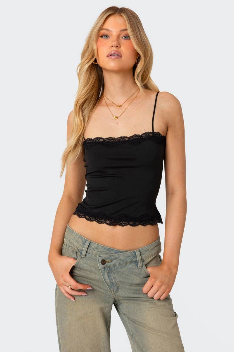 CWTTK0933_LACE TRIM SOLID COLOR CROP CAMI TOP