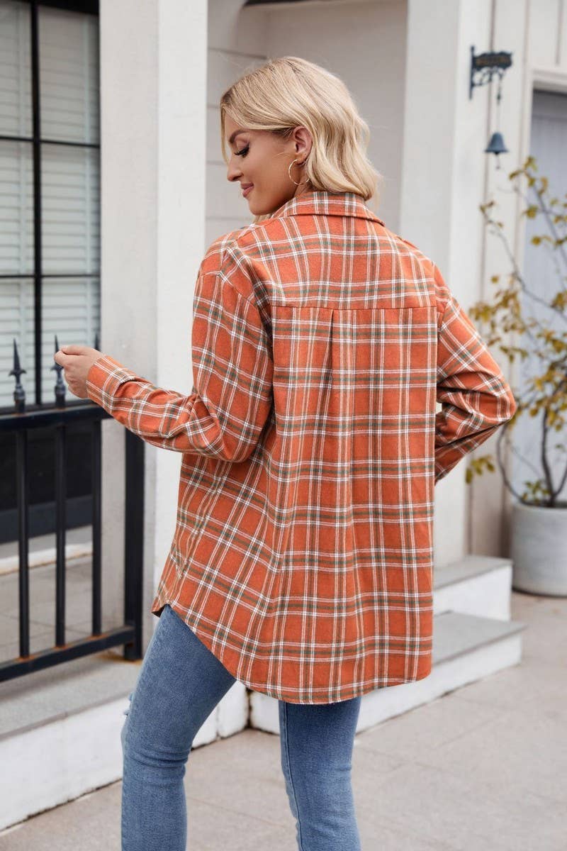 CWTSTL1693_LOOSE PLAID LONG SLEEVE POCKET SHIRT