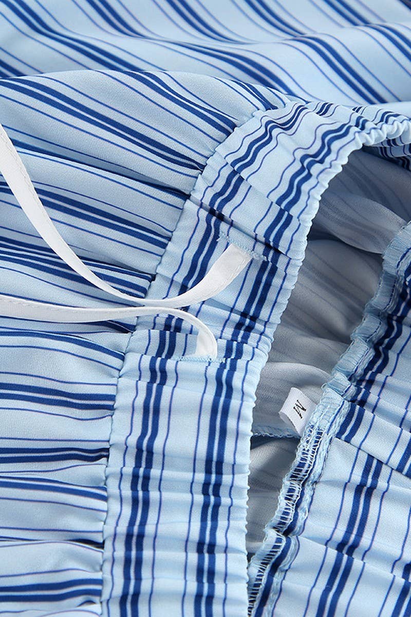 CWSPJ0339_PRINTED STRIPED PAJAMAS THREE-PIECE SET