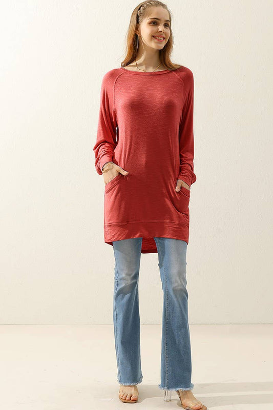CWTTL1491-P_PLUS SIZED R NECK LONG SLEEVE SLUB LONG KNIT TOP