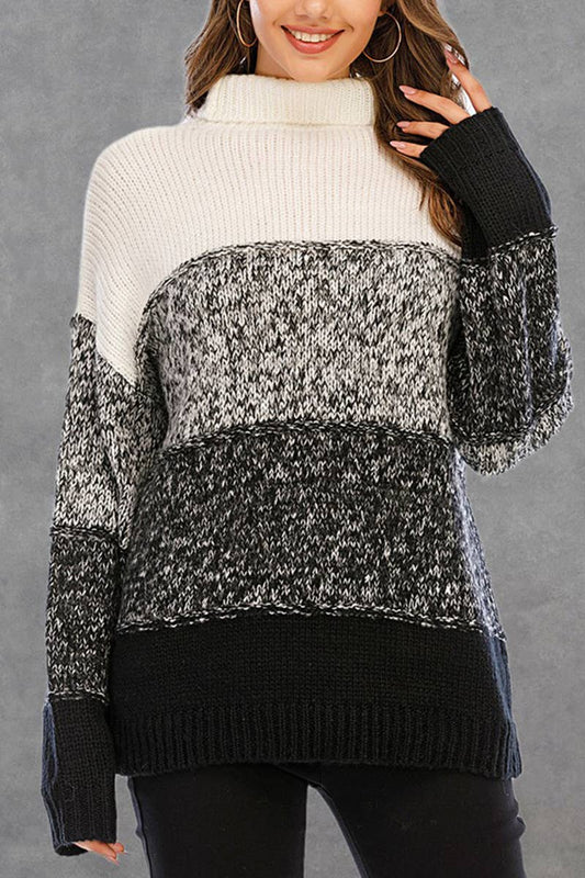 CWOSWL1711_Turtle Neck Long Sleeve Pullover Sweater