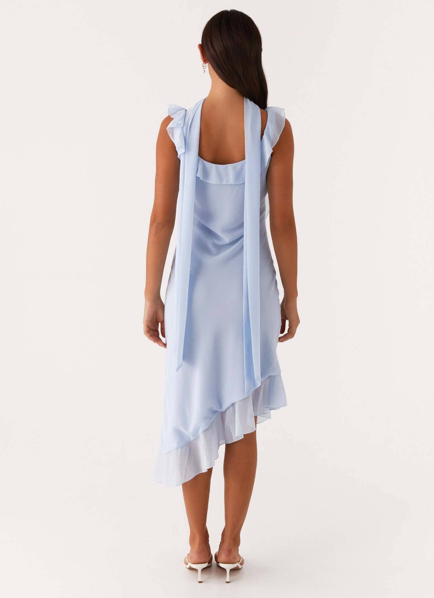 Fitted neck Sexy patchwork chiffon halter dress