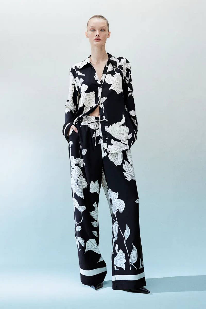 CWSS1230_COMFORTABLE CASUAL PRINTED TWO-PIECE SUIT