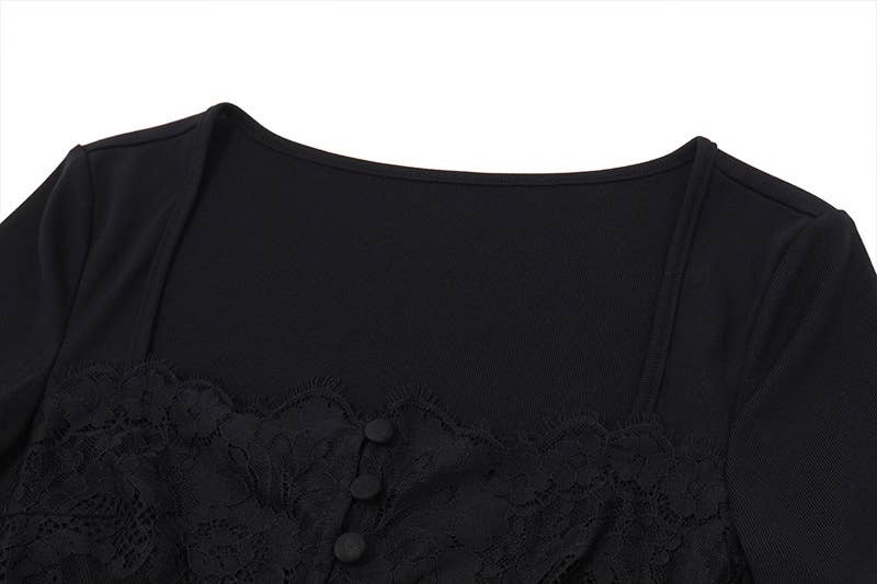 A stylish and elegant square-necked button top