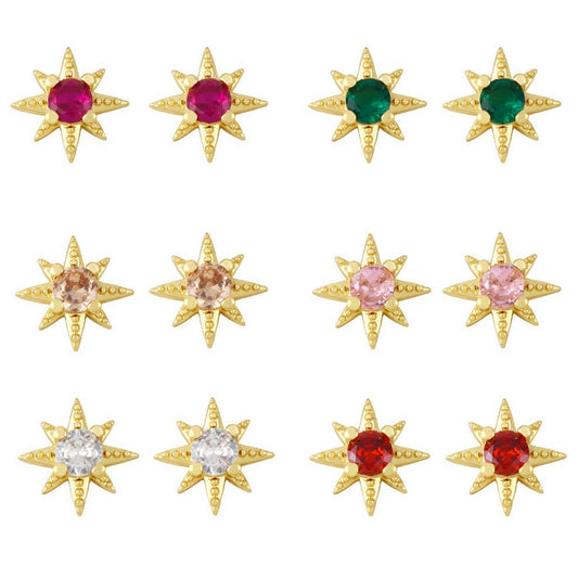 MINIMALIST STAR STUDDED DIAMOND EARRINGS
