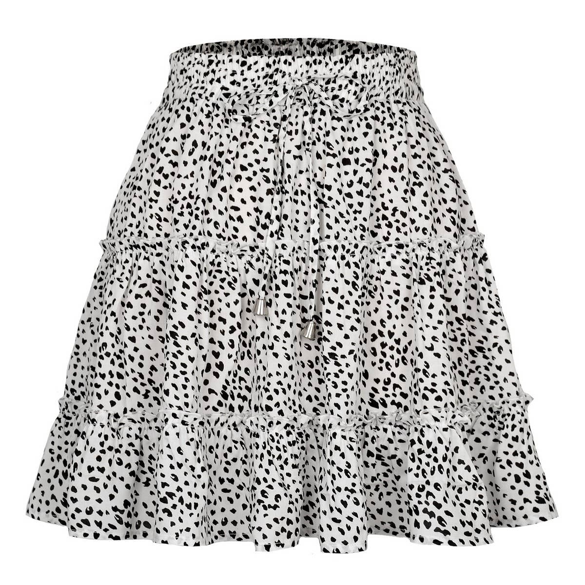 WOMEN'S HIGH WAIST RUFFLED FLORAL SKIRT_CWAB4791