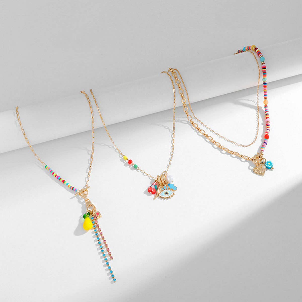 WOMEN'S GEOMETRIC PENDANT STACKING NECKLACE