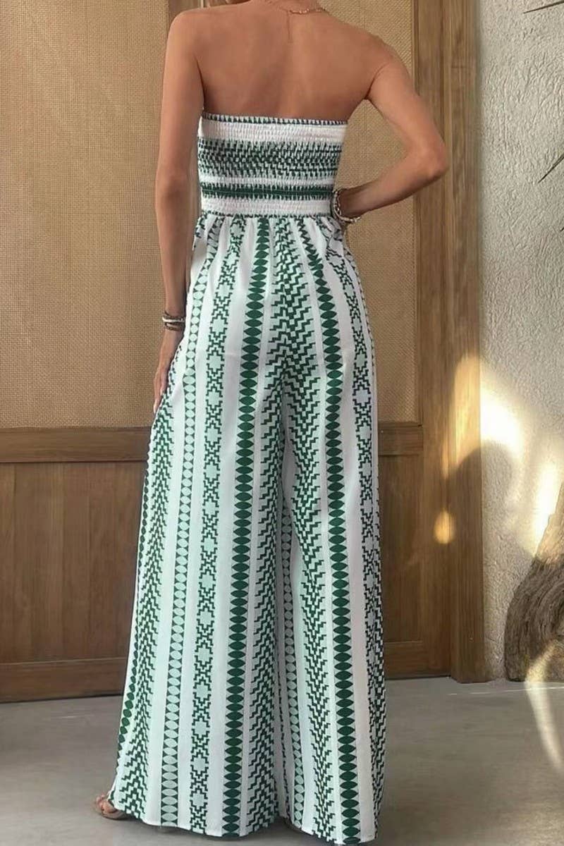 CWSJS1701_SEXY FLORAL STRAPLESS SLIT LEG JUMPSUIT