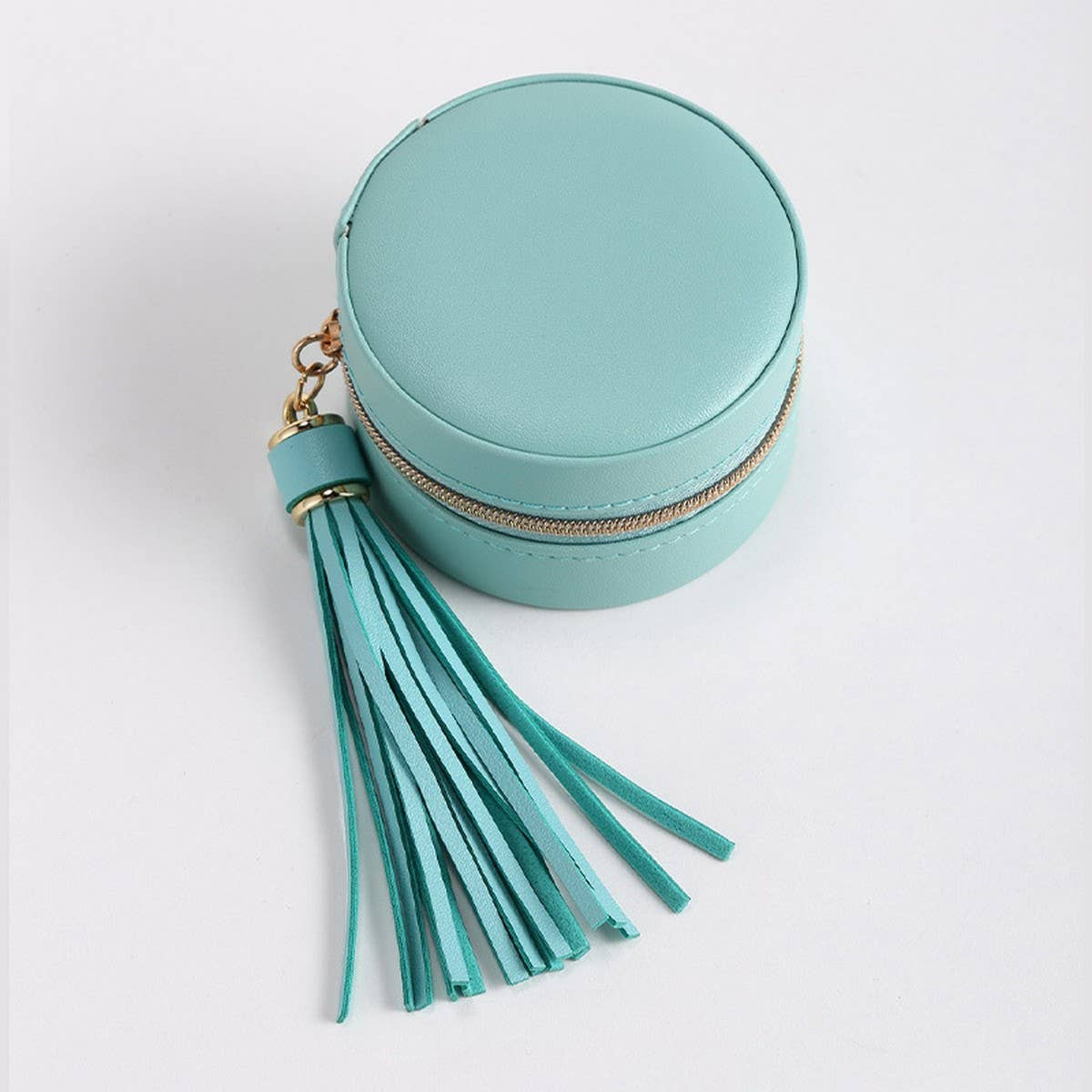 ROUND MINI TRAVEL PORTABLE JEWELRY STORAGE BOX