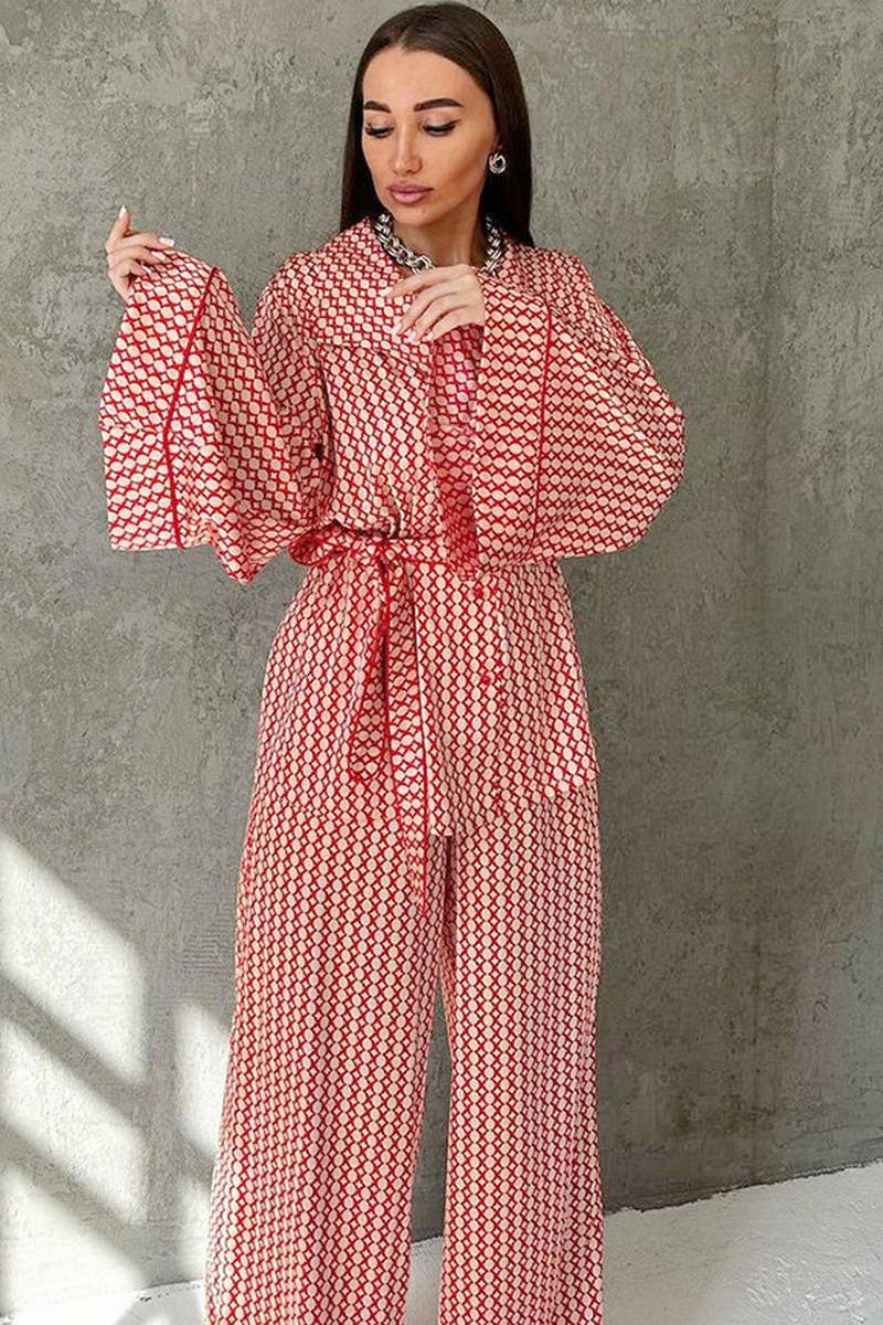 CWSPJ0411_PRINTED LOOSE-FITTING TWO-PIECE PAJAMA SET