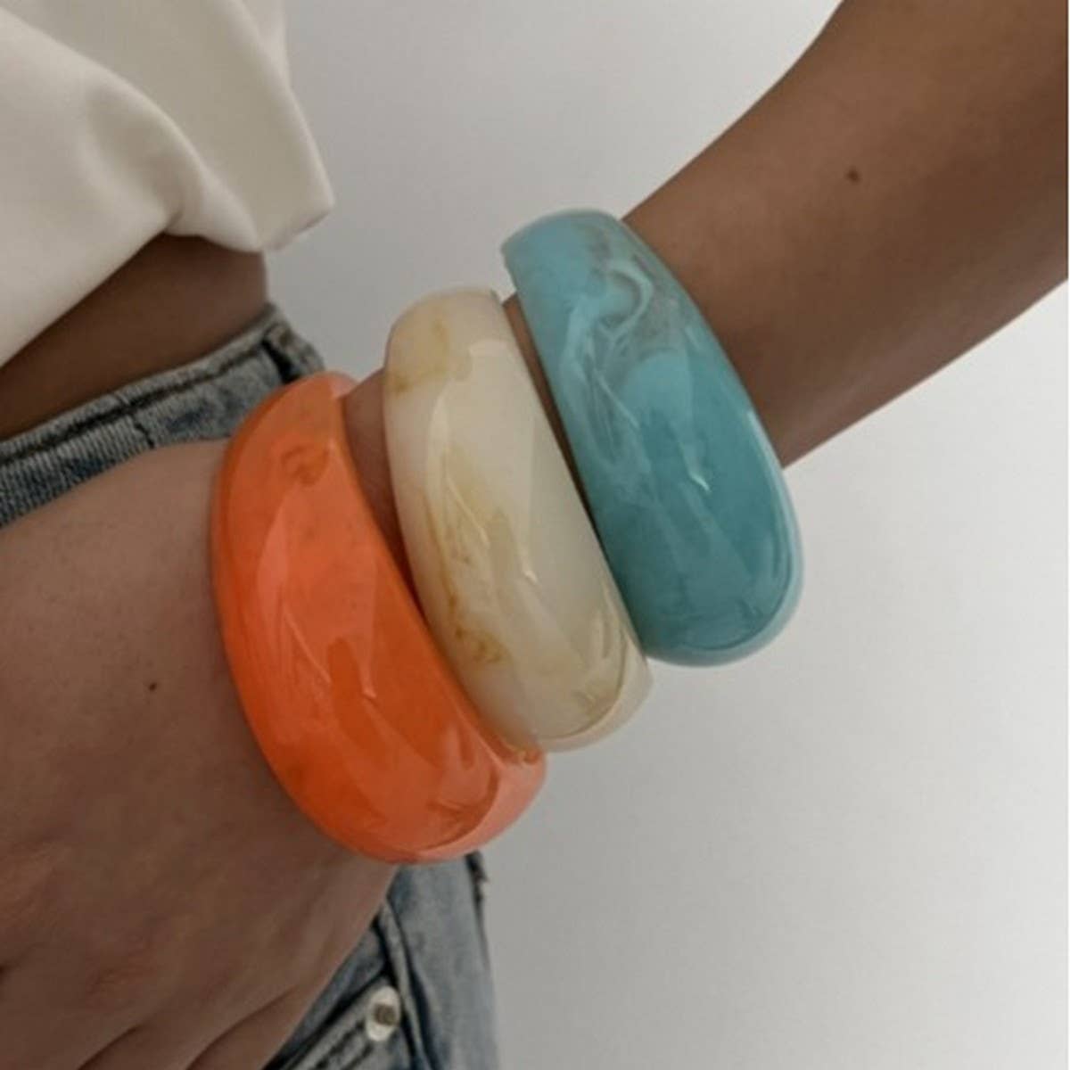 Textured Irregular Acrylic Cuff Bracelet