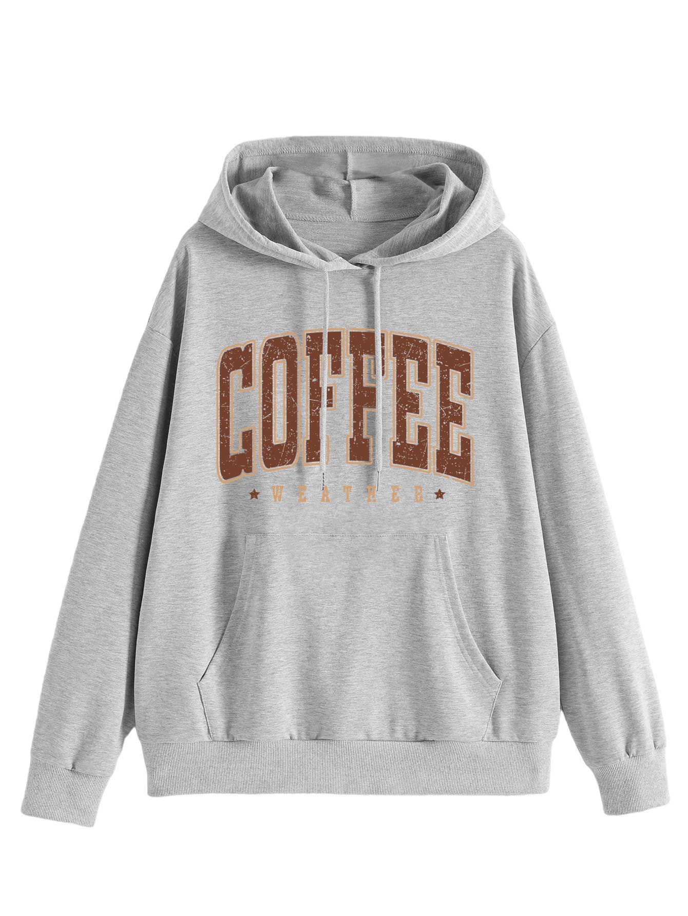 Coffee weather star print hooded sweatshirt