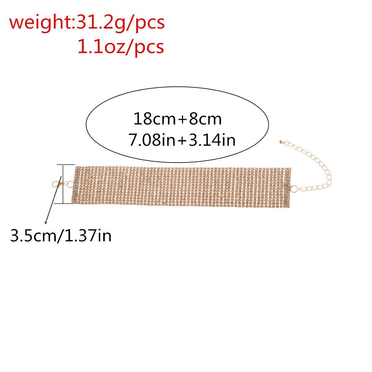 GOLD SPARKLING DIAMOND BRACELET WIDE BRACELET