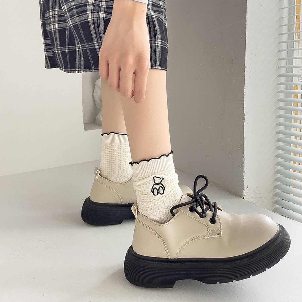 CWMS2493_NEW CARTOON PANDA MID-CALF WOMEN'S SOCKS