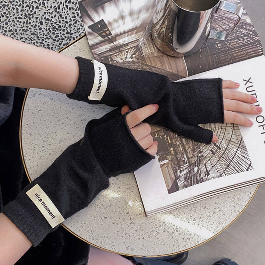 SOLID COLOR FINGERLESS TOUCH SCREEN GLOVES_CWAG0138