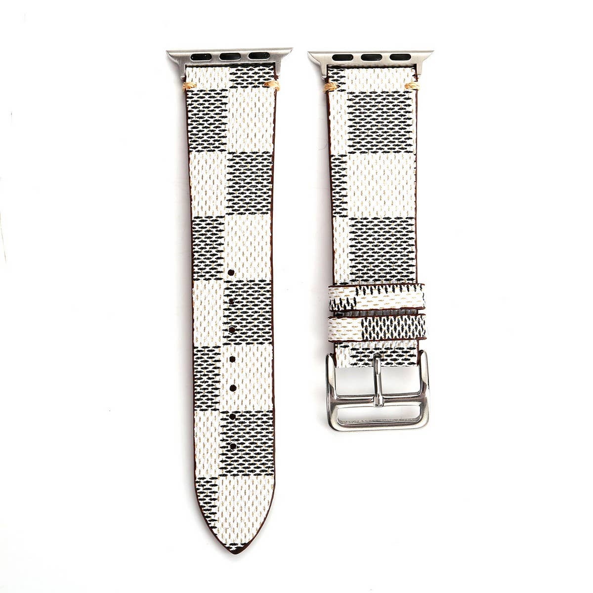 APPLE WATCH9 STYLISH PLAID LEATHER STRAP_CWASC1579