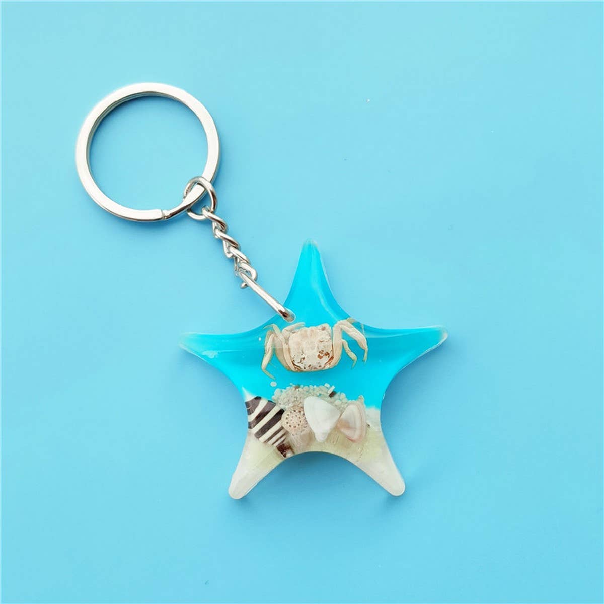 NEW STARFISH SHAPE ACRYLIC KEYCHAIN PENDANT_CWMM3716