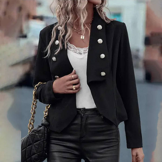 CLASSIC SOLID COLOR BUTTON-DOWN SUIT JACKET