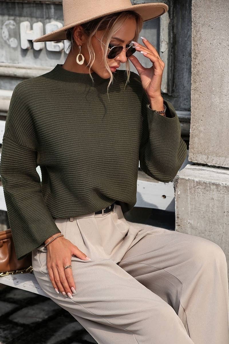 CWTSTL431_Oversized Long Sleeve Crew Neck Pullover Sweater