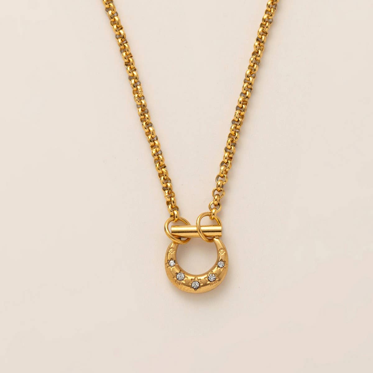 Stainless Steel Flower Heart Pendant Necklace_CWMM5538