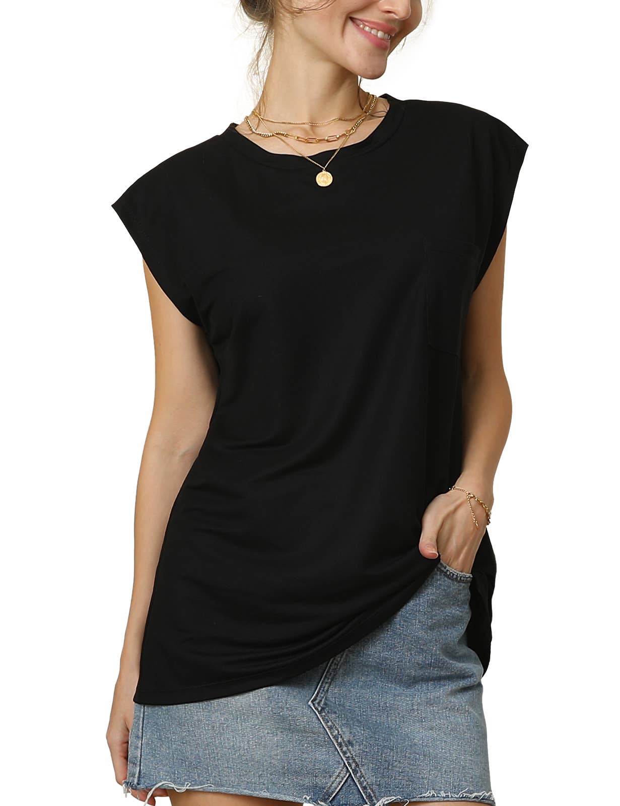 CWTTSL198_Round neck Sleeveless Knit Top