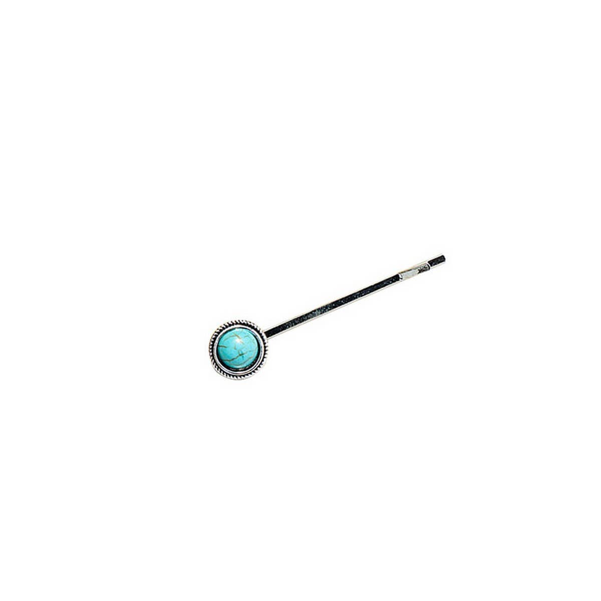 Turquoise Stone Hair Clip, Vintage Side Bang Pin