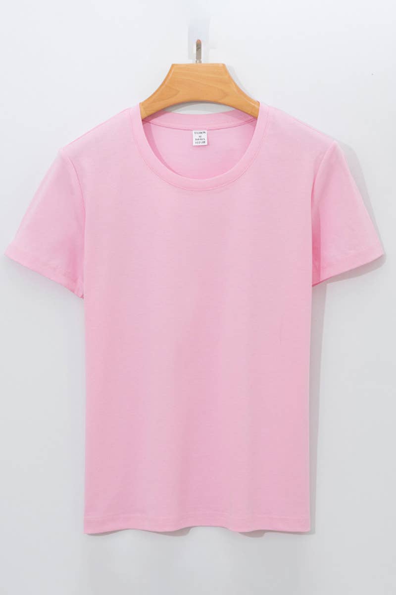 CWTBLS1789_SUMMER FASHION CASUAL WOMEN'S SOLID COLOR T-SHIRT