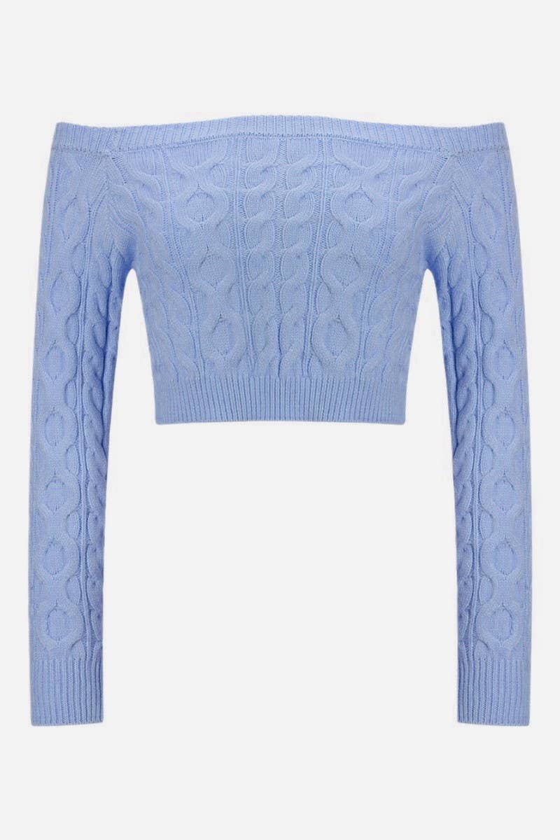 CWOSWL5220_OFF-THE-SHOULDER CROPPED CHUNKY KNIT SWEATER