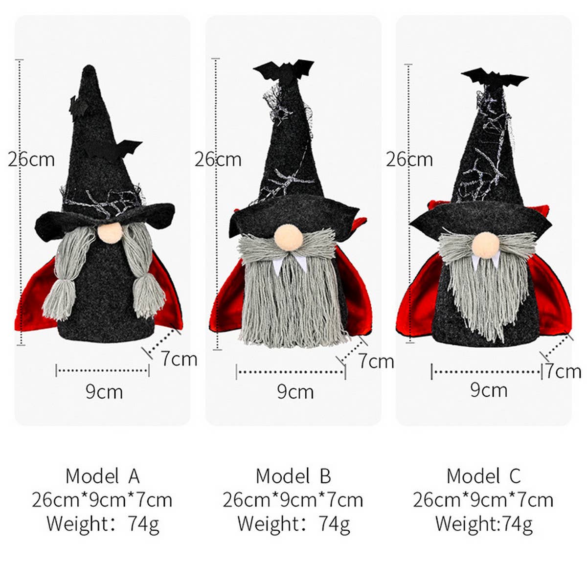 HALLOWEEN VAMPIRE RUDOLPH DOLL ORNAMENTS