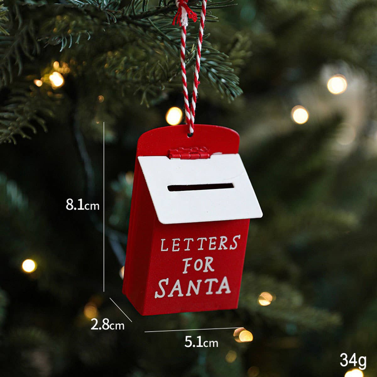 Iron Painted Mailbox Vintage Christmas Hanging
