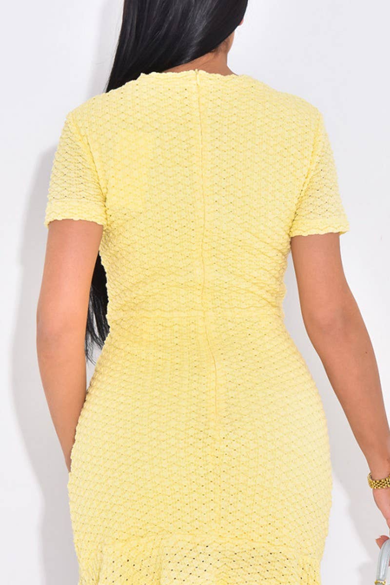 CWDSD10833_SOLID BUTTON FRONT SLIM FIT SHORT SLEEVE DRESS