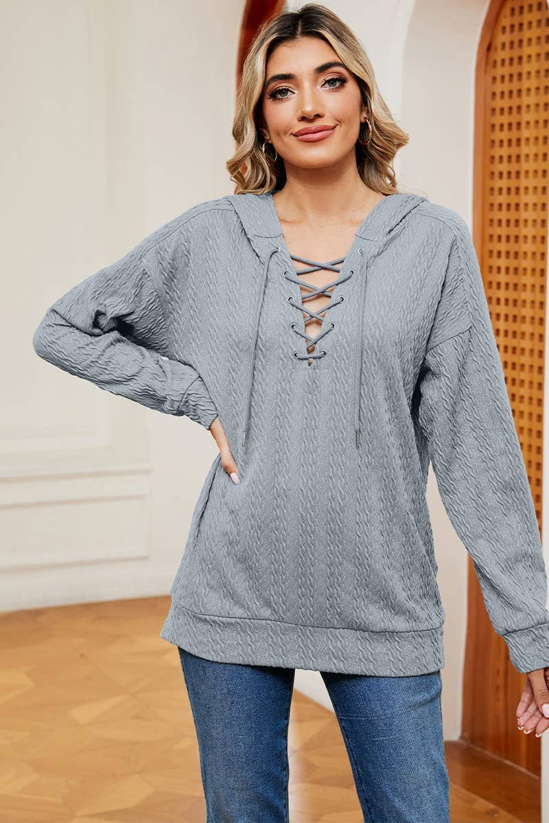 CWOHOL1096_AUTUMN AND WINTER SOLID COLOR HOODED SWEATSHIRT