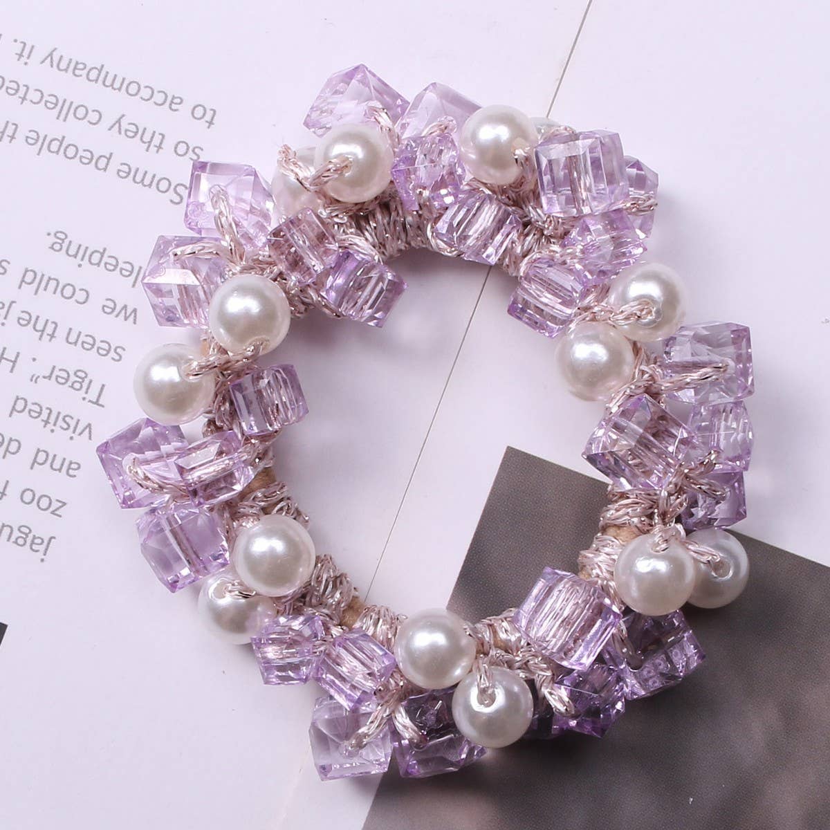 Elegant Pearl Crystal Hair Tie New Simple Style