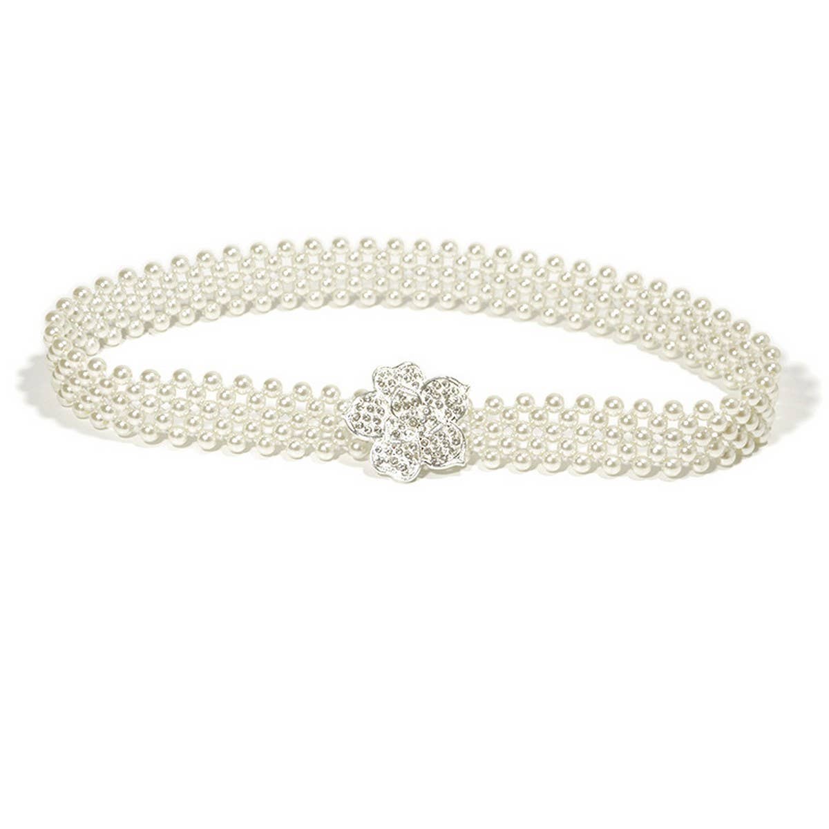 CASUAL WOMEN'S STRETCH COTTON PEARL WAIST CHAIN_CWABE0512