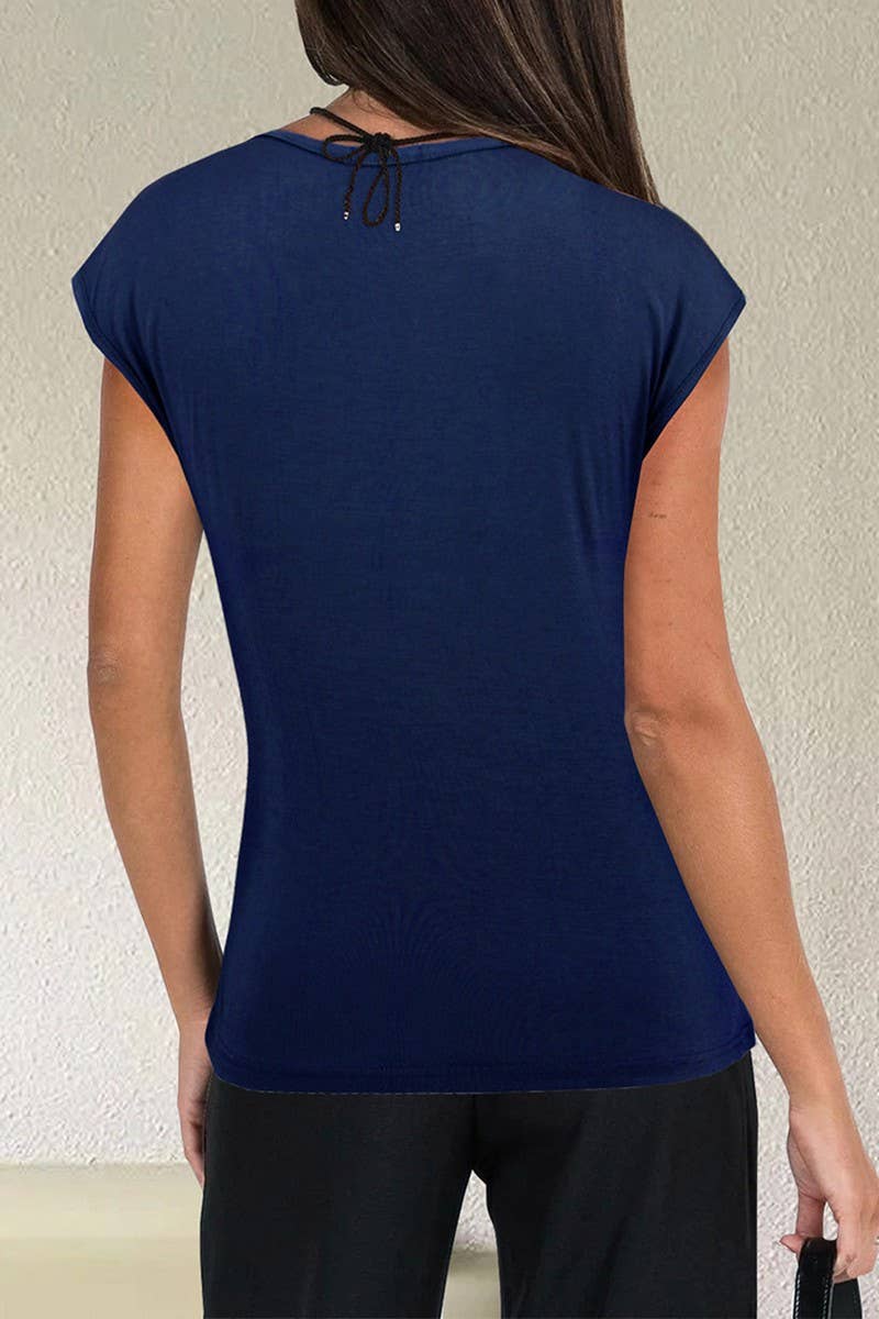 CWTBLS2250_TRENDY V-NECK LOOSE FIT SHORT SLEEVE TEE