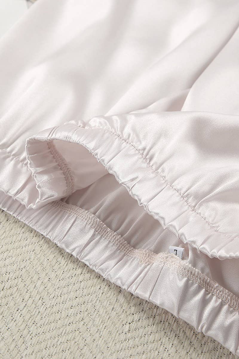 CWSPJ0098_SOLID COLOR LONG SLEEVE SHIRT PANTS PAJAMAS SET