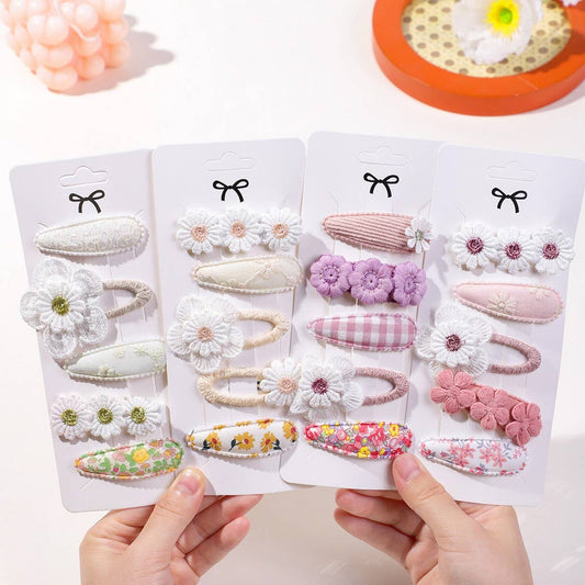 Daisy BB Clip Set ? Printed Cute Fabric Clips