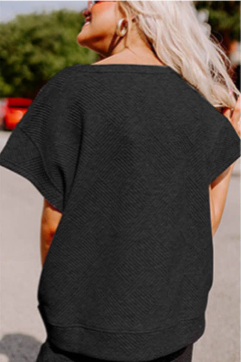 CWSS0722_CASUAL SHORT-SLEEVED STRAPPY TOP PANT SUIT