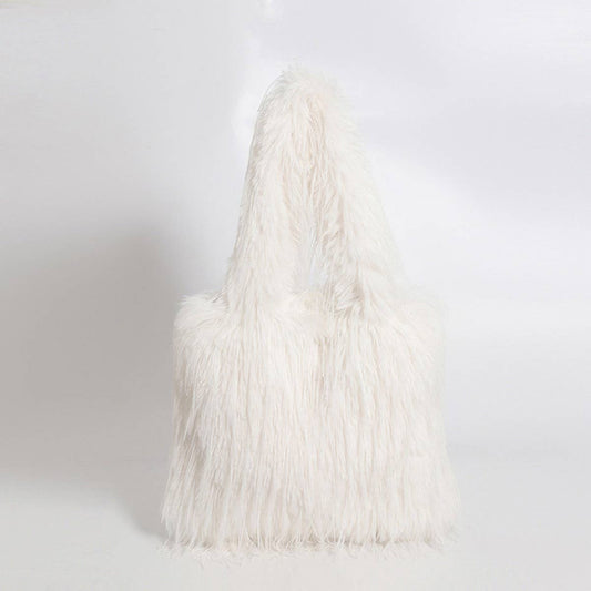 Fluffy Fur Tote Handbag Women Chic Shoulder Bag_CUAB00565