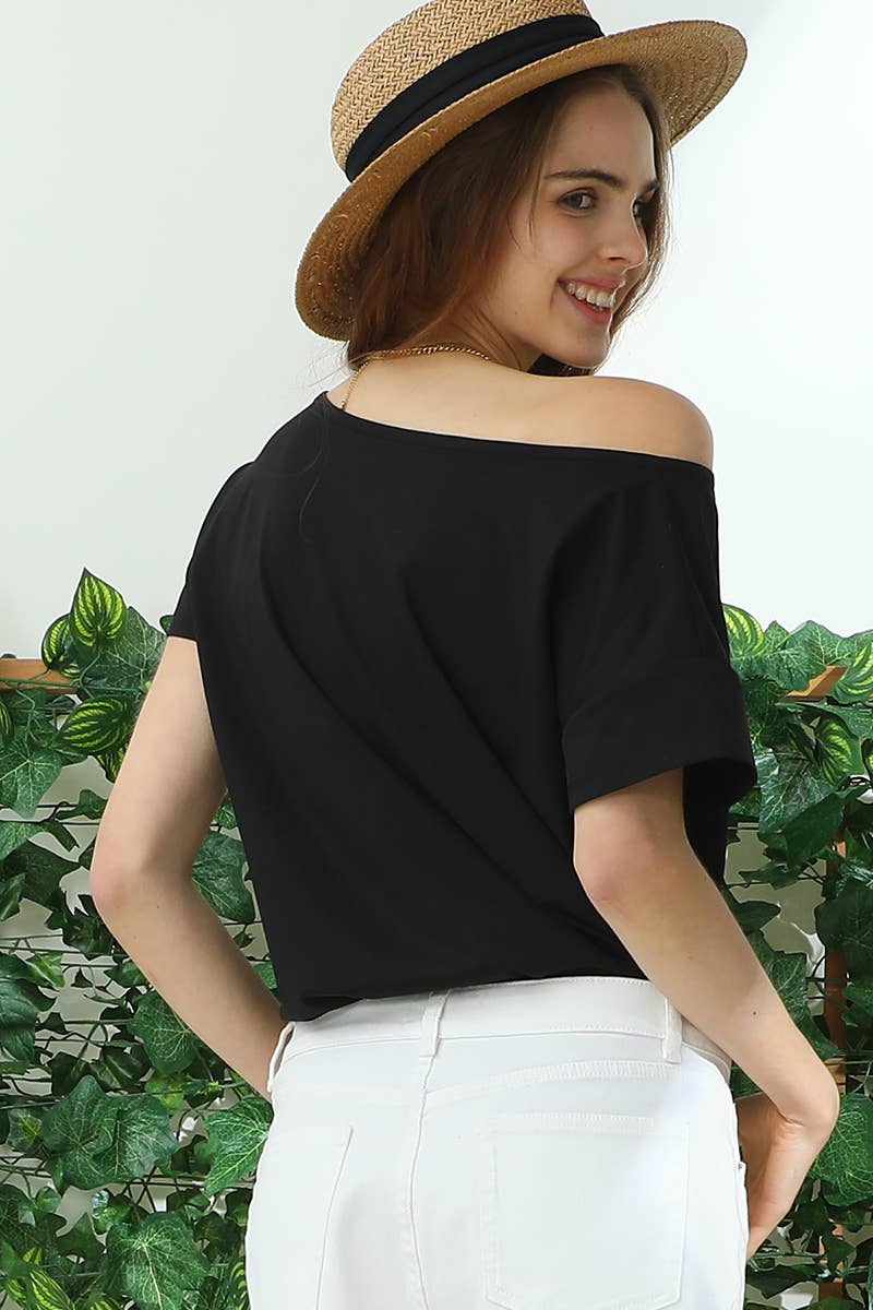 CWTTS701_ROUND NECK SHORT SLEEVE T SHIRT TUNIC TOP