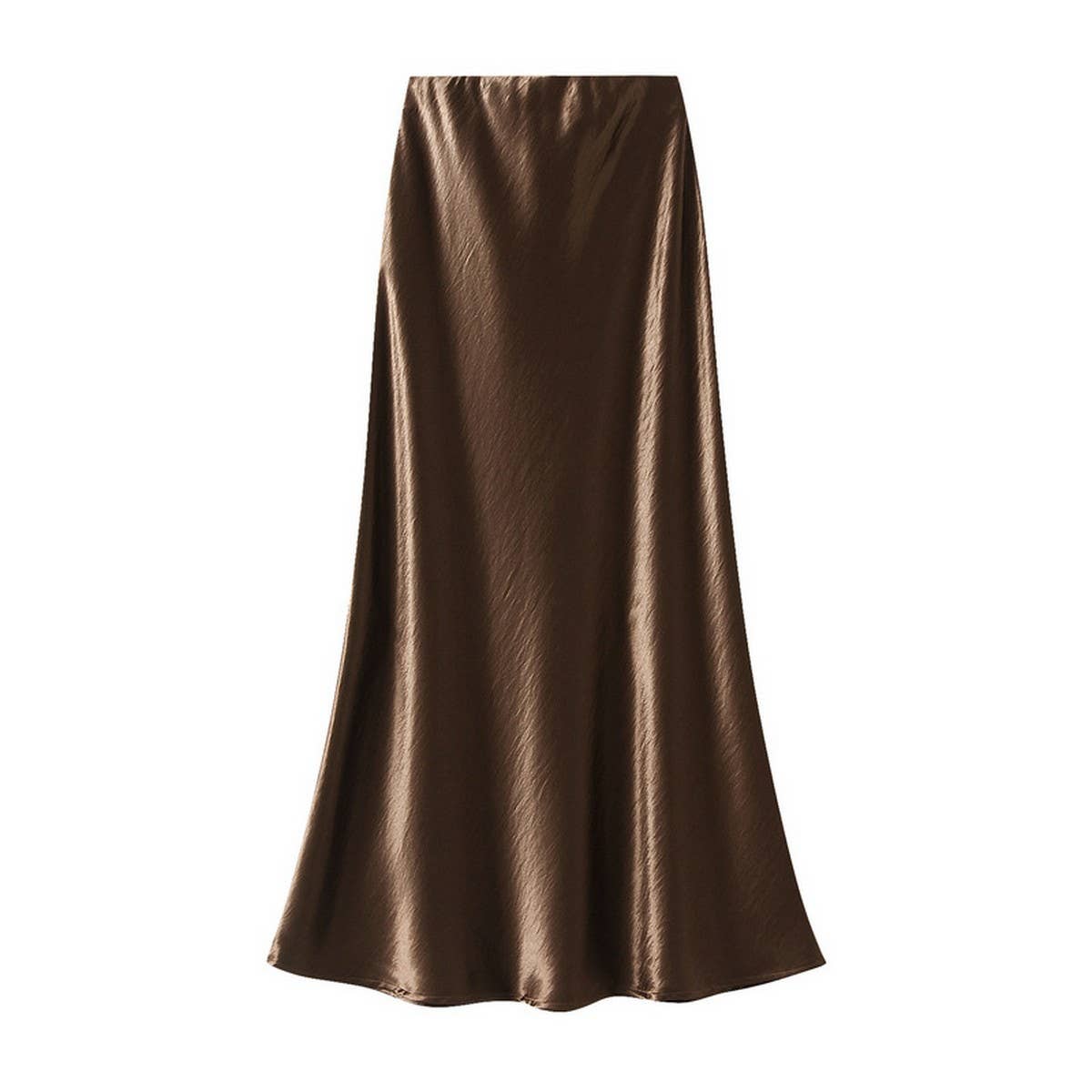ELEGANT PLEATED SATIN FISHTAIL SKIRT