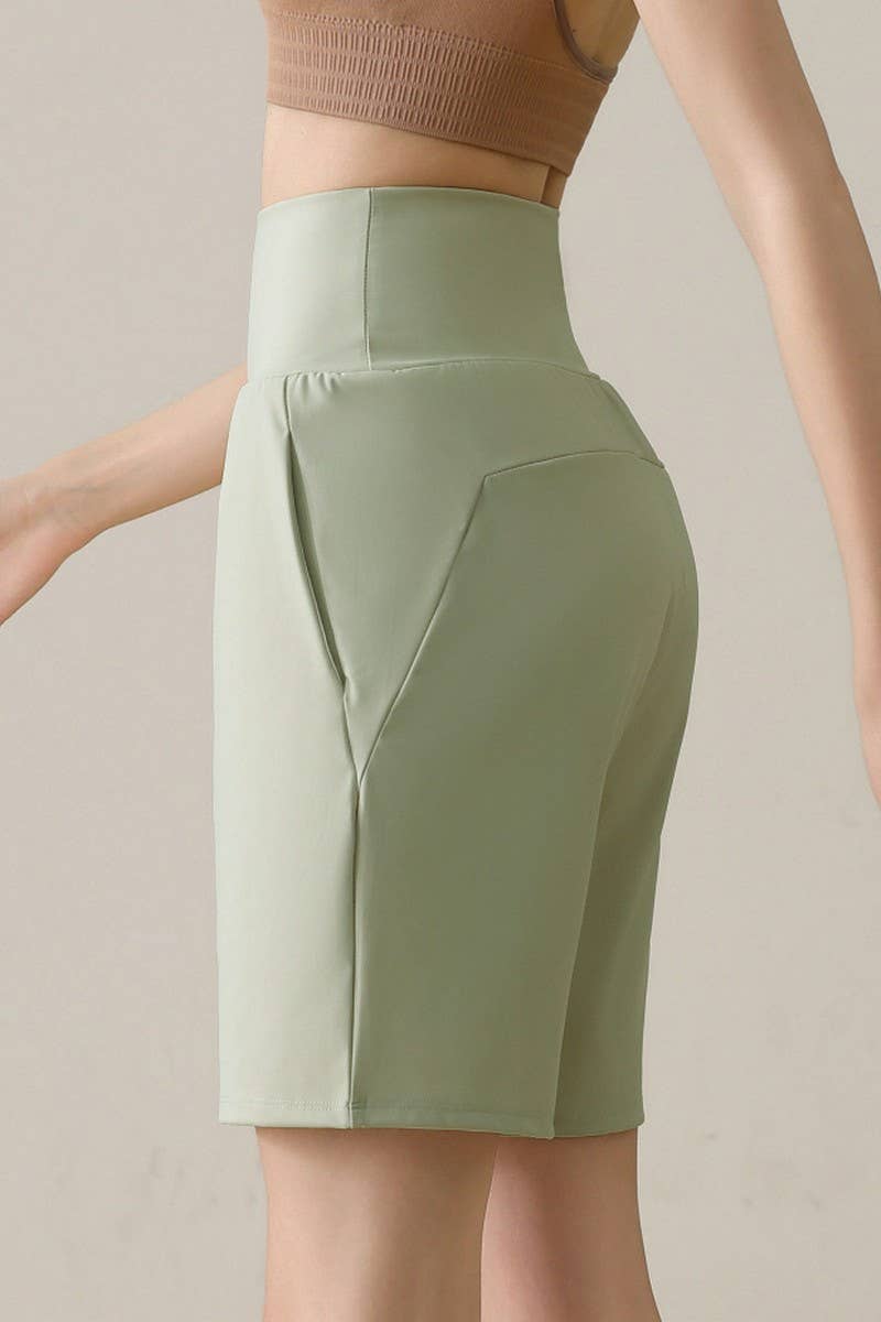 CWBSP0224_HIGH WAISTED YOGA CASUAL SPORTS SHORTS