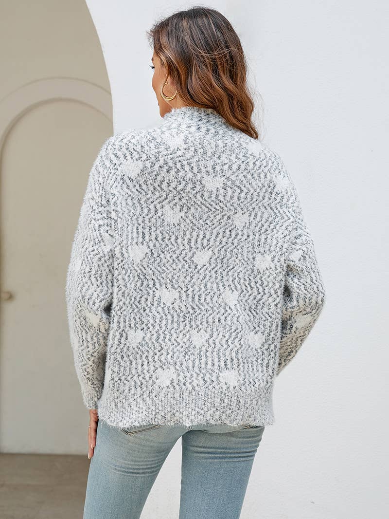 Chenille Love half turtleneck loose knit