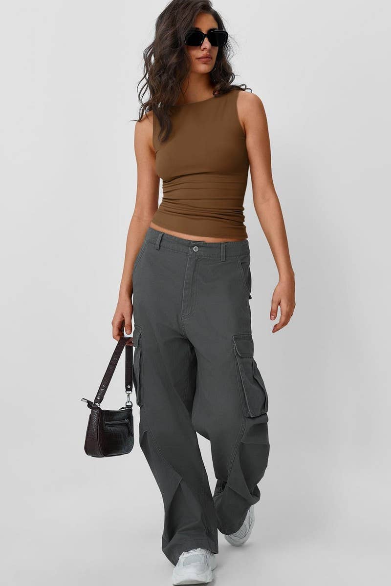 CWTTK1195_SOLID SLEEVELESS SLIM FIT SEXY TANK TOP