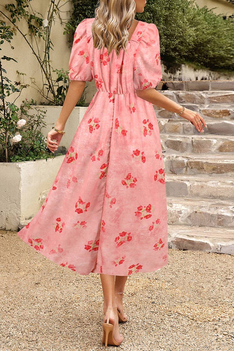 CWDMD6220_FLORAL LANTERN SLEEVE ELEGANT MAXI DRESS