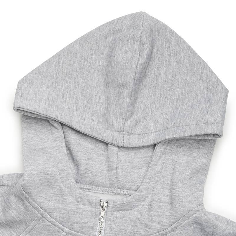 Fleece thickened solid-color hooded sweatshirt