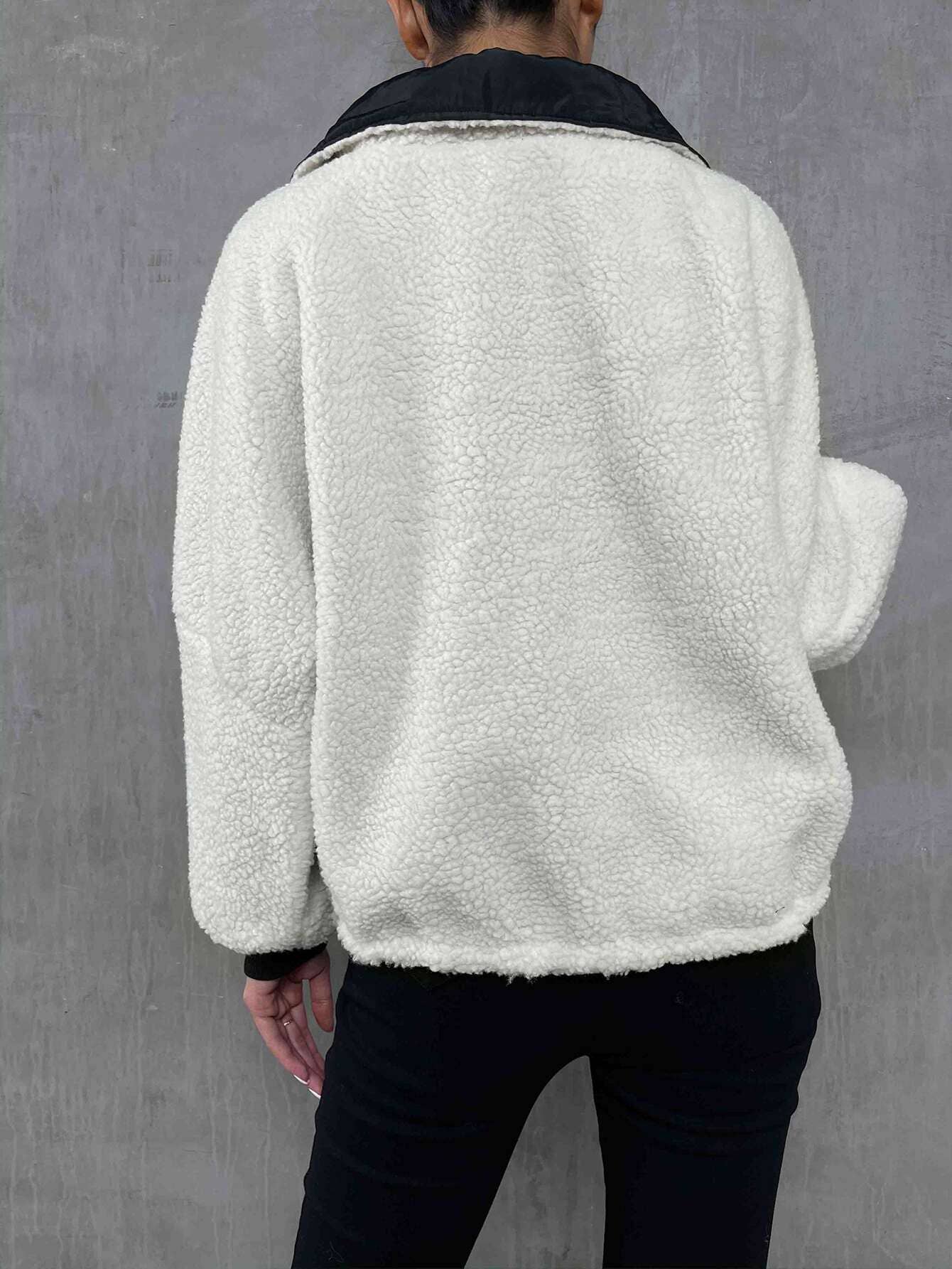 Fleece zipper knit jacket jacket
