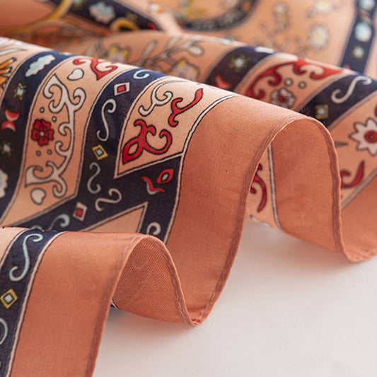 Floral Satin Square Scarf for Women’s Elegance