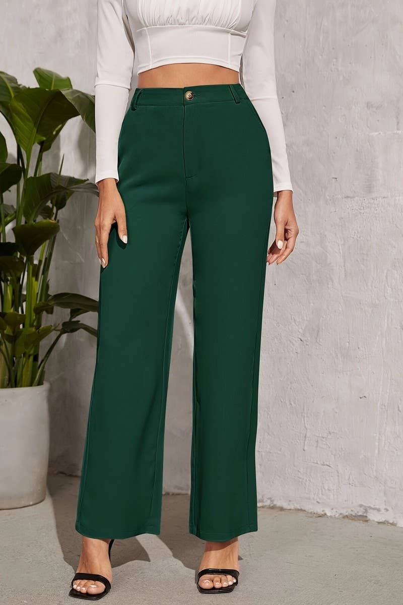 CWBLP2079_SOLID HIGH WAIST SLIM COMFORT DRESS PANTS