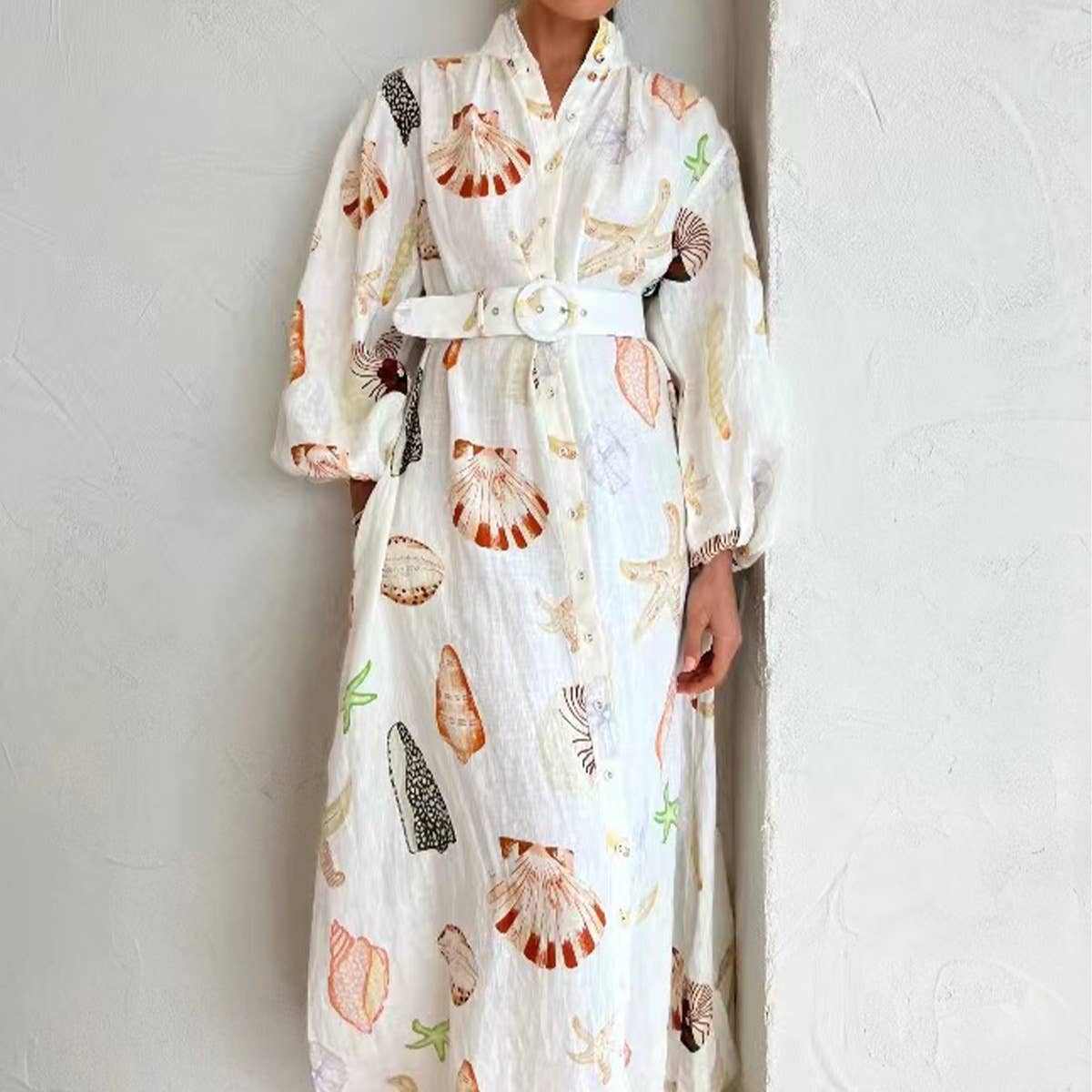 CASUAL LANTERN SLEEVES CASUAL FASHION PRINT DRESS